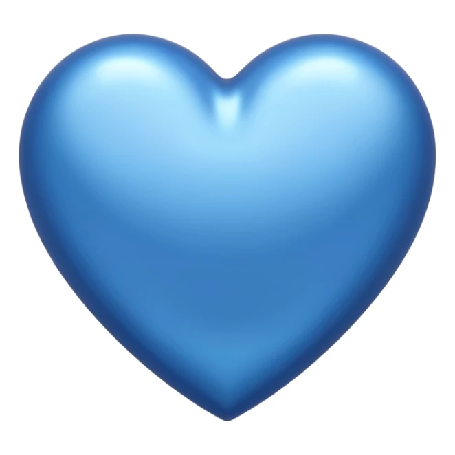 heart with a metallic blue finish sticker