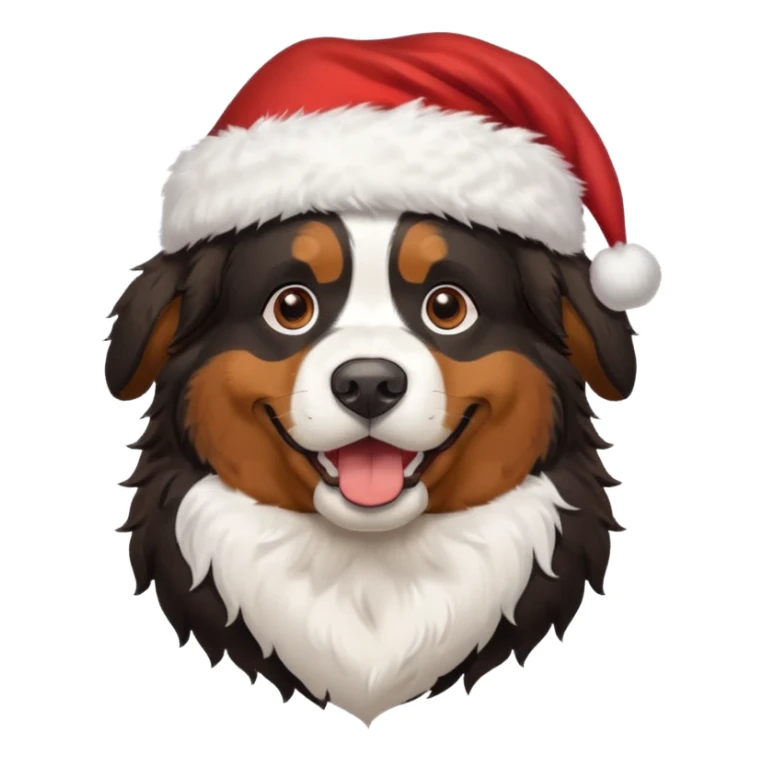 Bernese mountain dog wearing Santa hat sticker