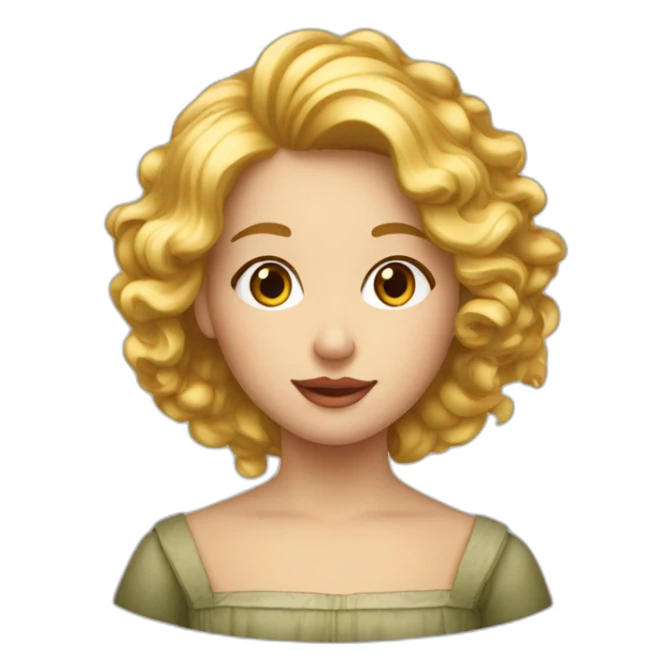 Une jeune fille aux cheveux bouclés blond vénitien sticker