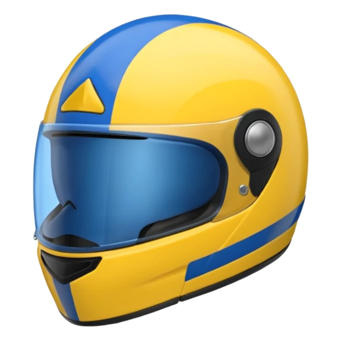 emoji capacete de moto azul (#1440FF) e com detalhes amarelo (#FFA814) sticker
