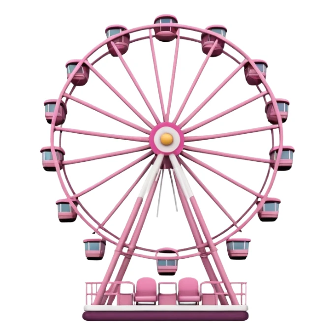 mix light pink dark pink and white theme park Ferris wheel sticker