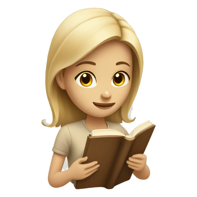 Girl reading a book. In beige tones  sticker