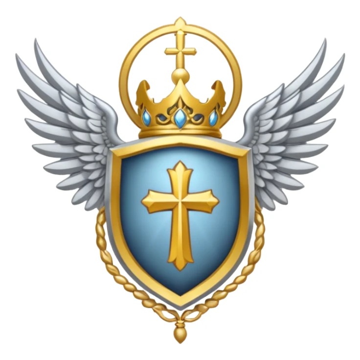 holy saint emblem with silver wings  sticker