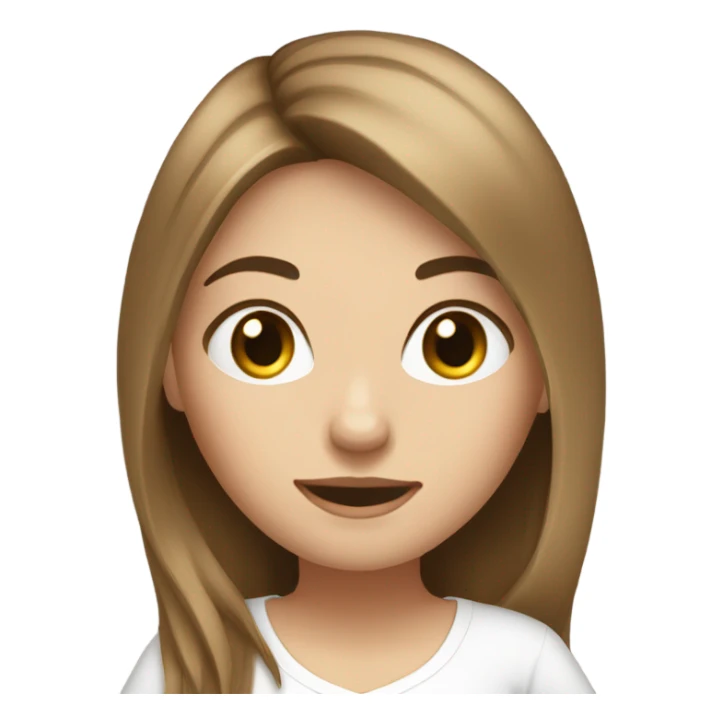 White and brown hair pretty girl working with lap top sticker