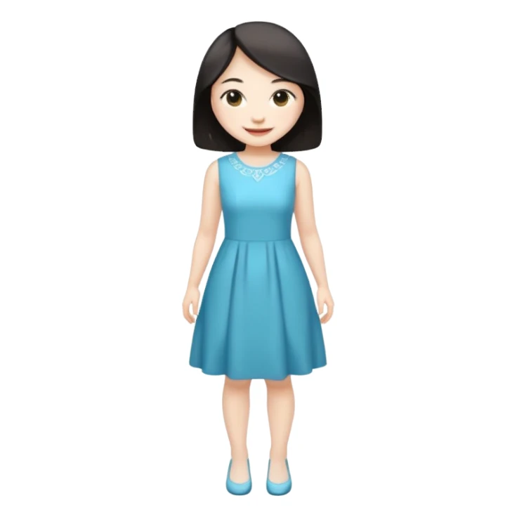 A full body short asian woman sticker