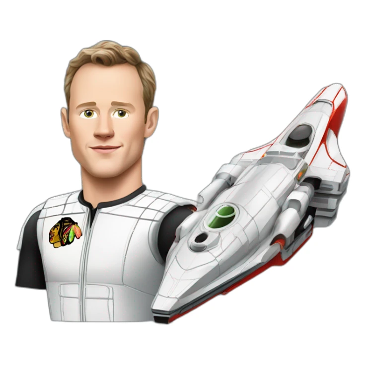 Fancy disco futuristic Jonathan Toews in spaceship sticker
