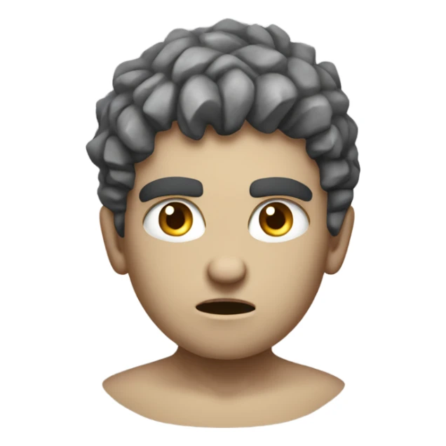 A Young angry greek God in Stone  sticker