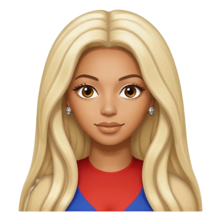 Beyonce with long platinum blonde hair sticker