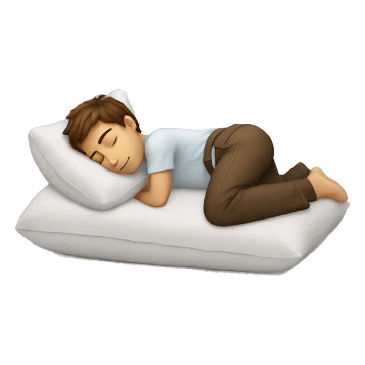 Brown hair boy sleeping on pillow sticker