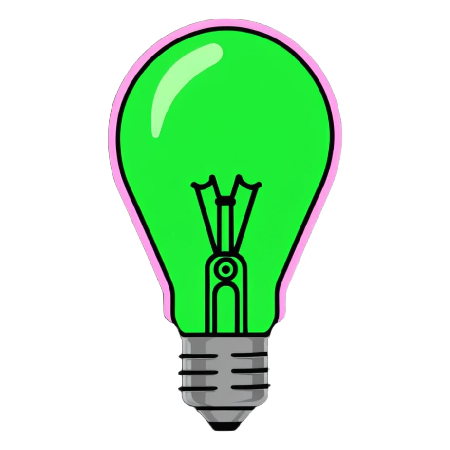 A Philips Hue smart LED bulb with colorful light glowing from it sticker