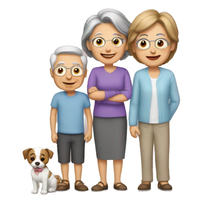 familia de abuelos y nietos sticker