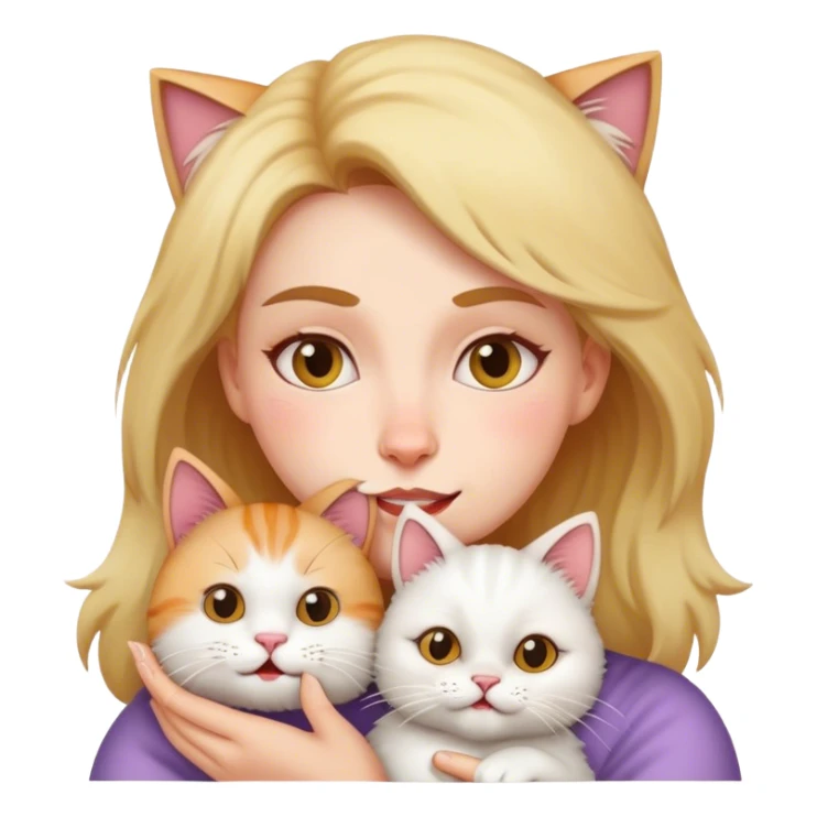 woman+cat+funny face sticker