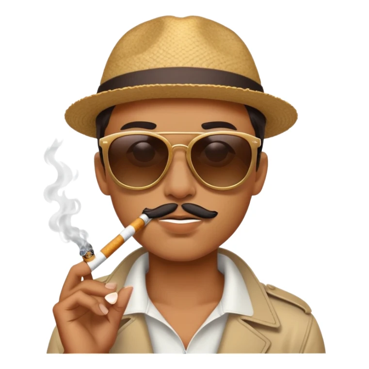 cool face with sunglasses and cigarette in mouth sticker
