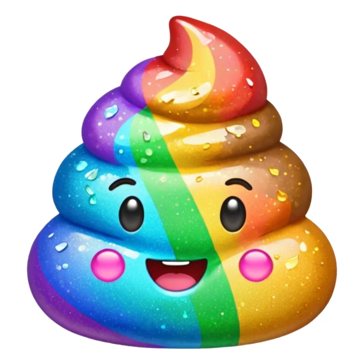 Sparkly colorful poop sticker