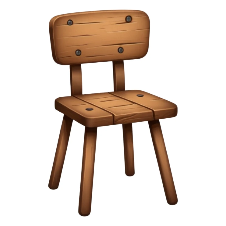 Wooden chair with on with three leg sticker