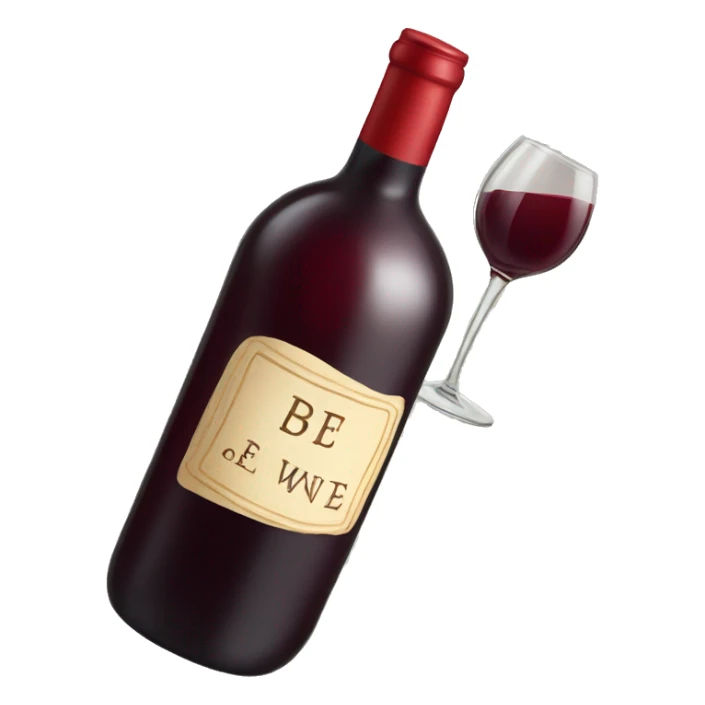a bottle of red wine sticker