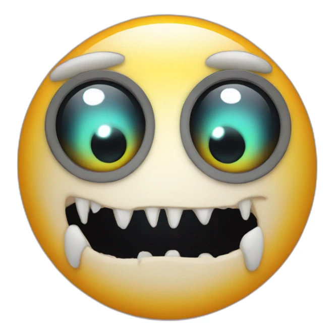 Emoji with a lot of scary eyes and halo sticker