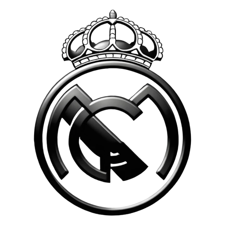 Real Madrid logo sketch drawing just lines  sticker