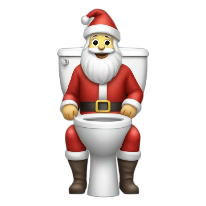 santa claus on toilet seat sticker