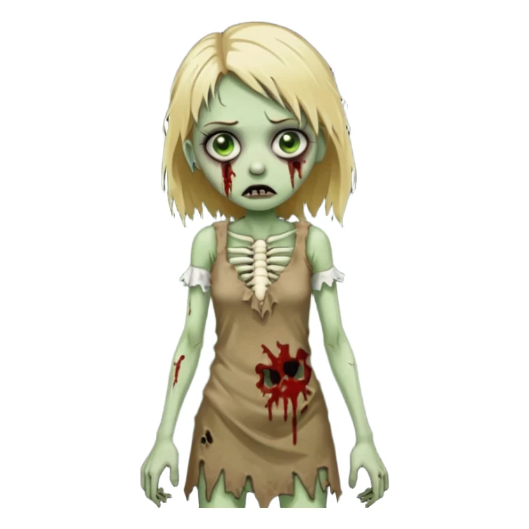 blonde zombie girl  sticker