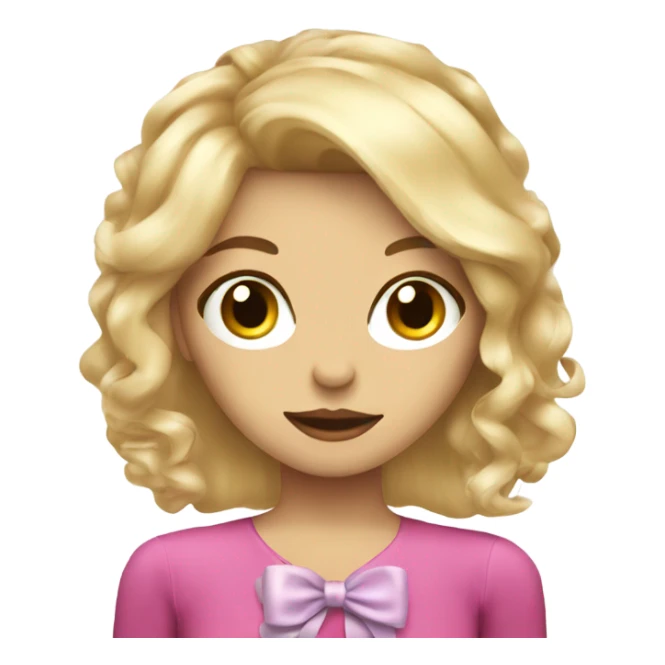 blondie girl with a coquette ribbon sticker