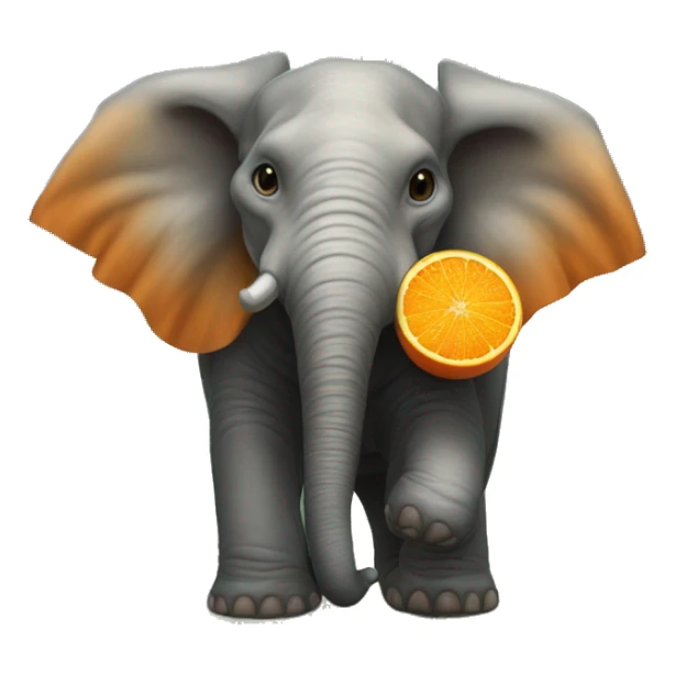 un éléphant qui mange une orange  sticker