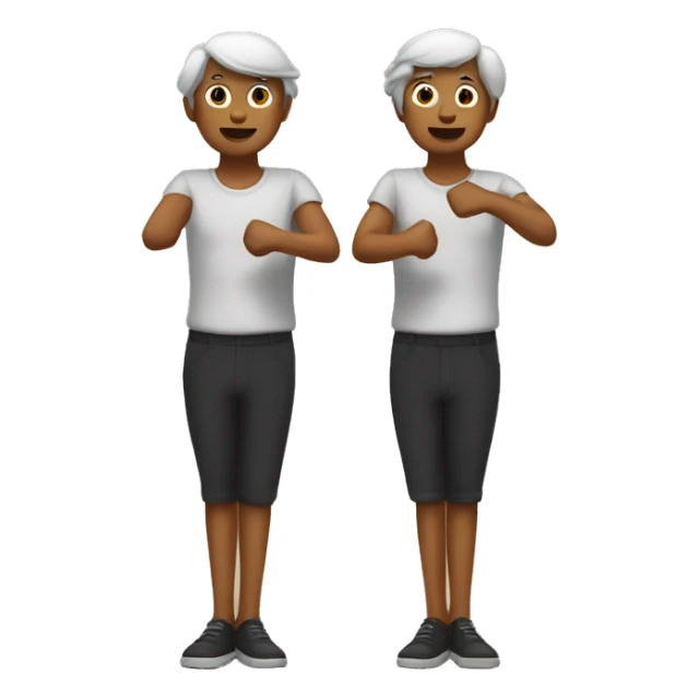 An emoji where both the legs are clapped together opposite each other  sticker