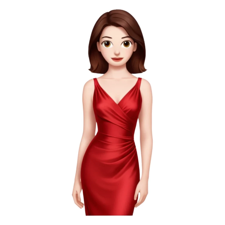 Anne Hathaway in red dress, hot sticker