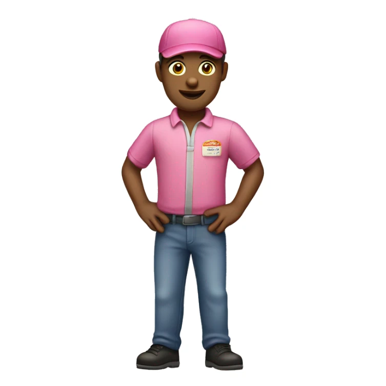 Pizza delivery man wearing pink pants  sticker