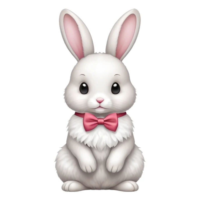 cute rabbit with bow tie, bunny with decorative ribbon sticker