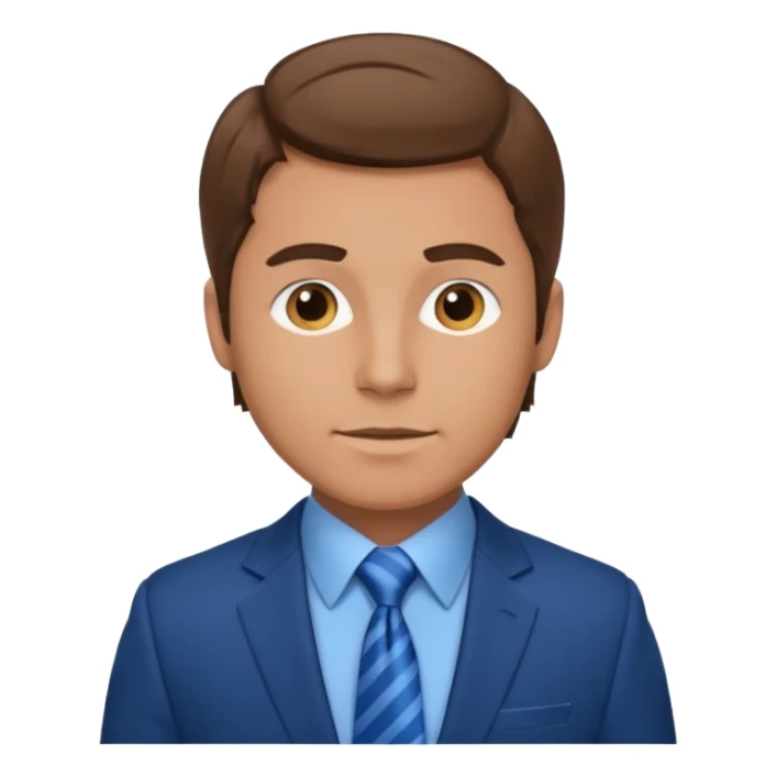 adult white man with brown hair in blue elegant suit sticker
