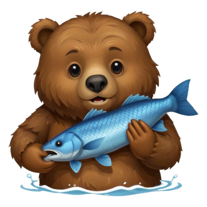 Grizzly bear holding food sticker