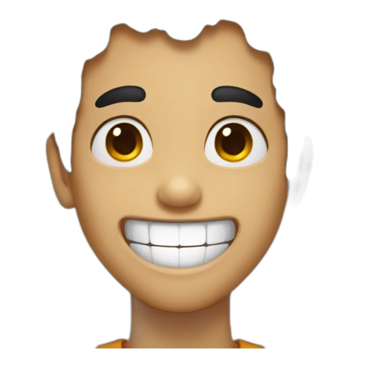 A laughing boy with black hair sticker