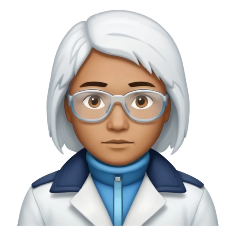 Antarctica person, eskimo glass, white coat sticker