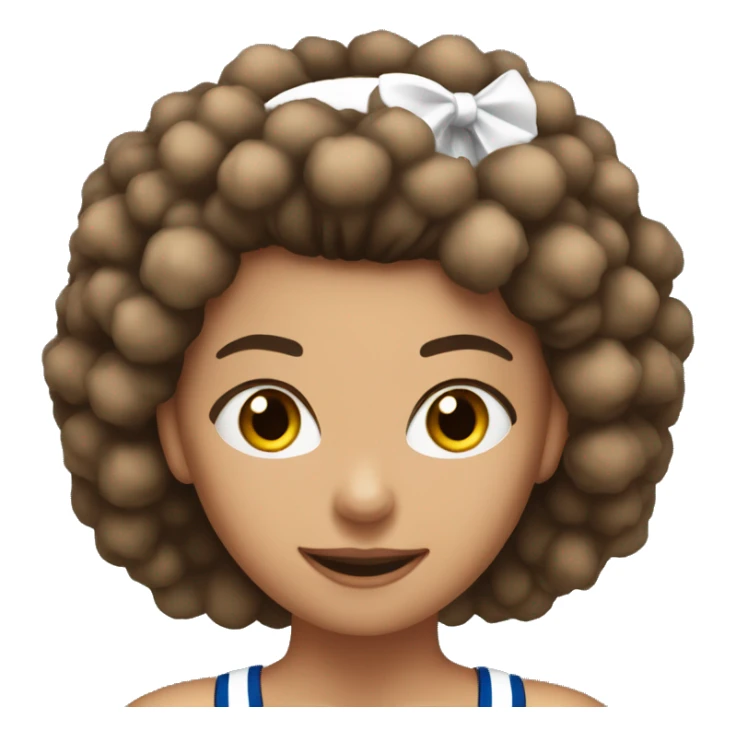 Tan brunette cheerleader with pom poms sticker
