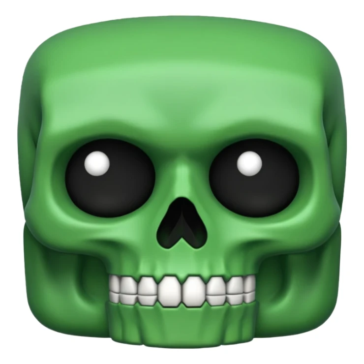 green skull emoji but intentionally bad sticker