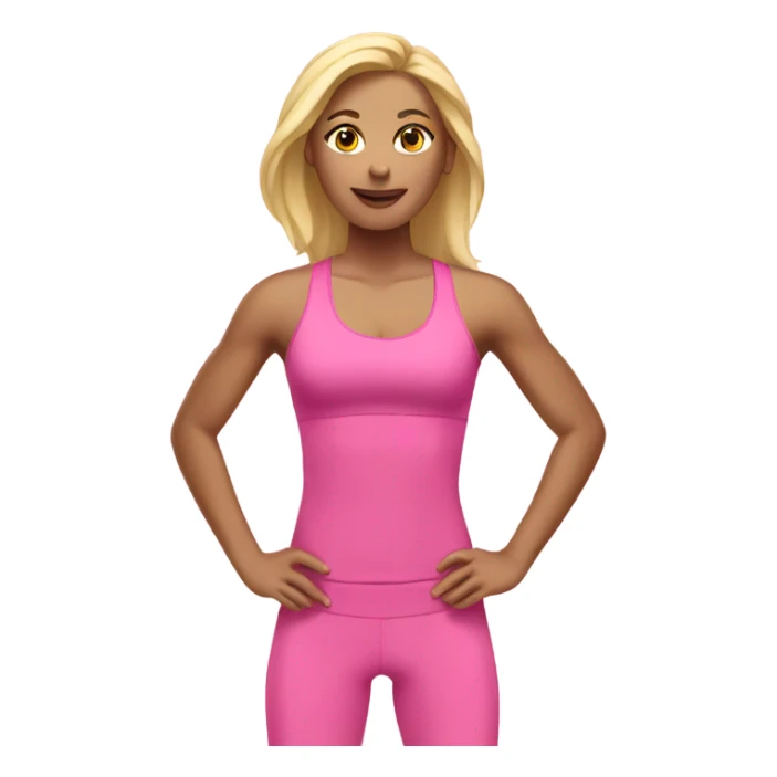 blonde woman working out in pink sticker