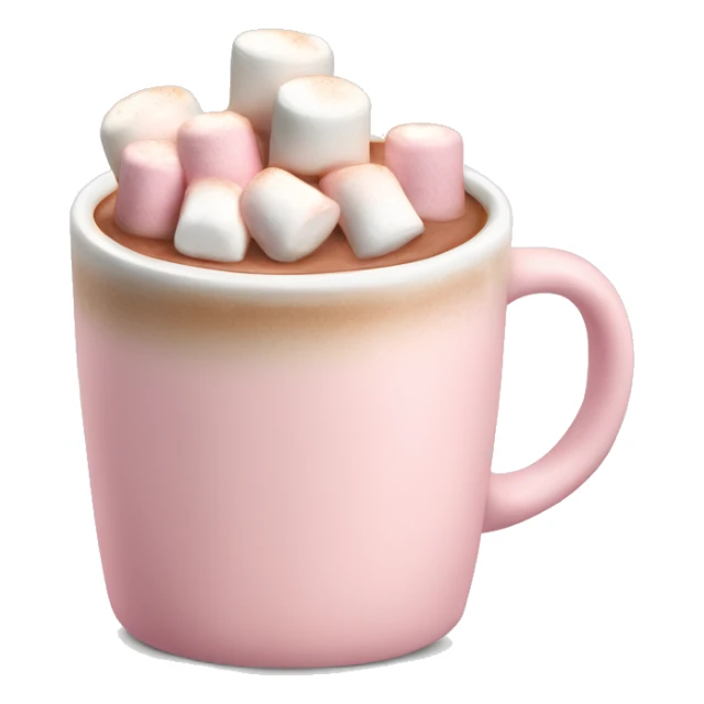 Light Pink mug of hot chocolate with marshmallows  sticker
