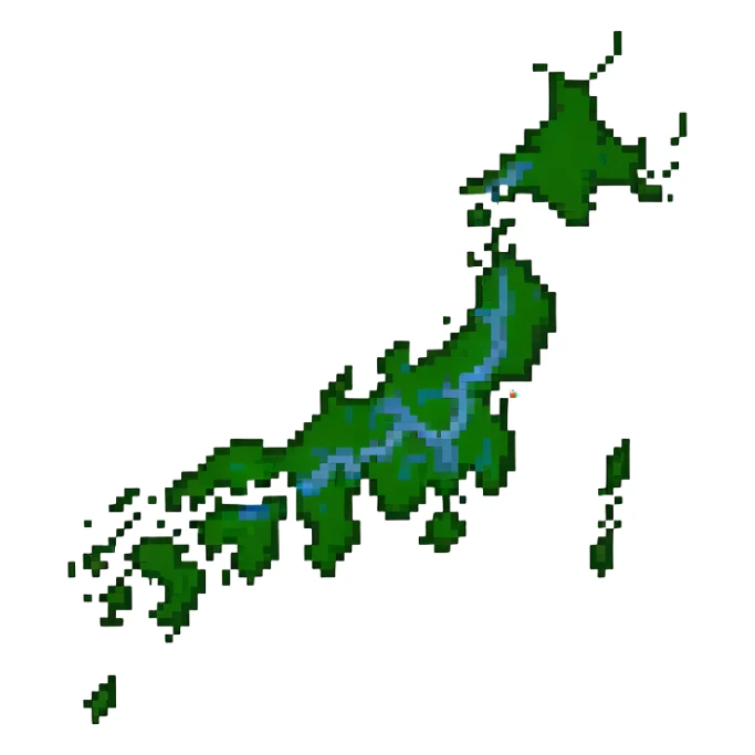 map of Japan with Japanese flag colors sticker