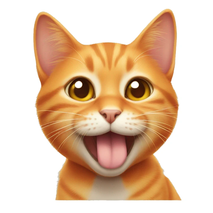 orange cat sending a kiss sticker