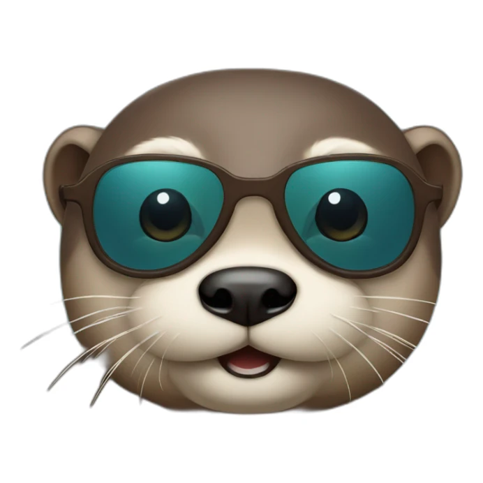 otter with glasses sticker