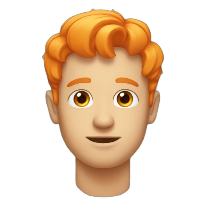 A man with orange hair and stars in his eyes sticker