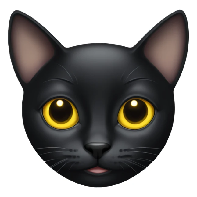 Black cat with big round yellow eyes  sticker