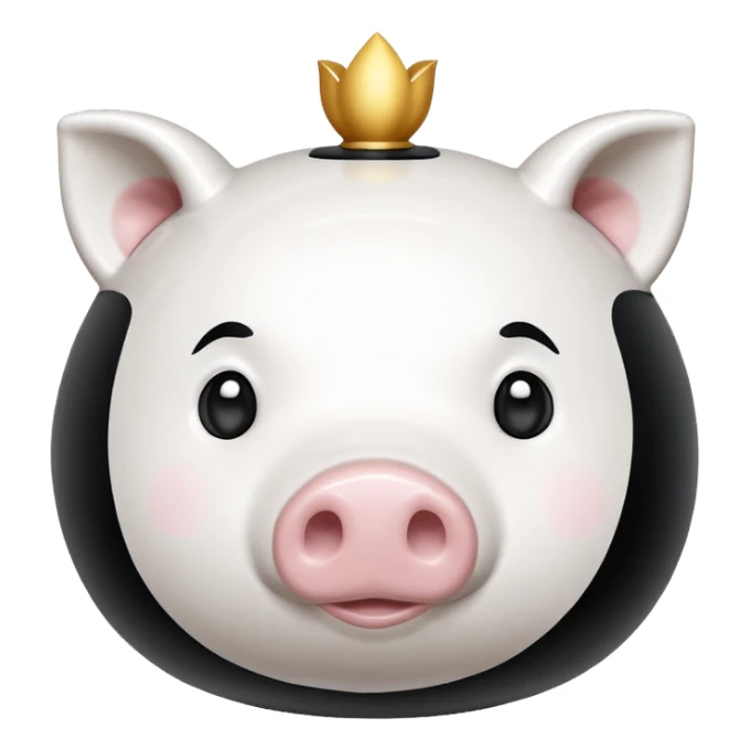 glitter white symbol pig bank sticker