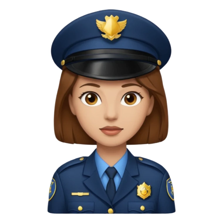 a female officer with light skin and brown hair sticker