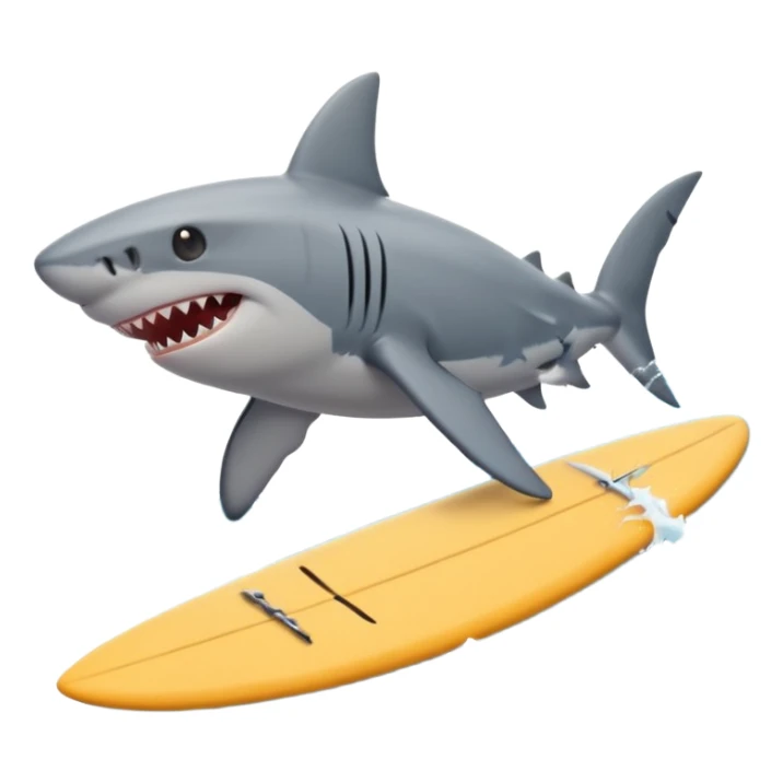 the shark next to people surfing sticker