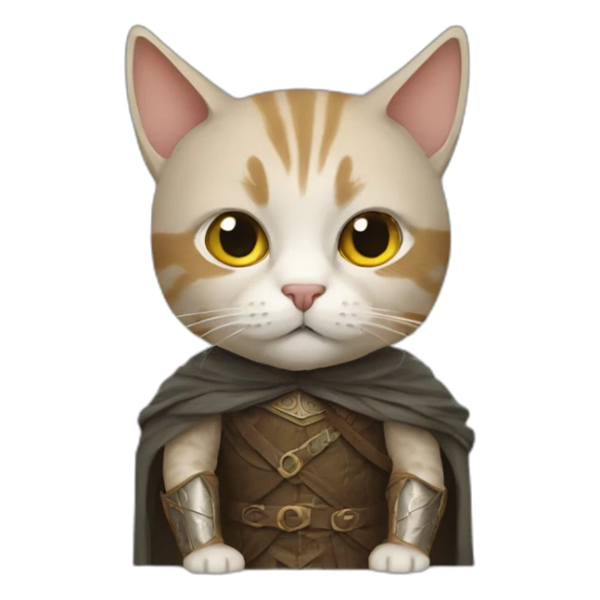 cat in a lord of the rings costume sticker