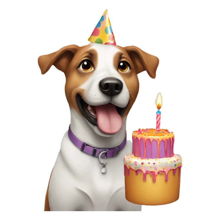 Dog celebrating birthday  sticker