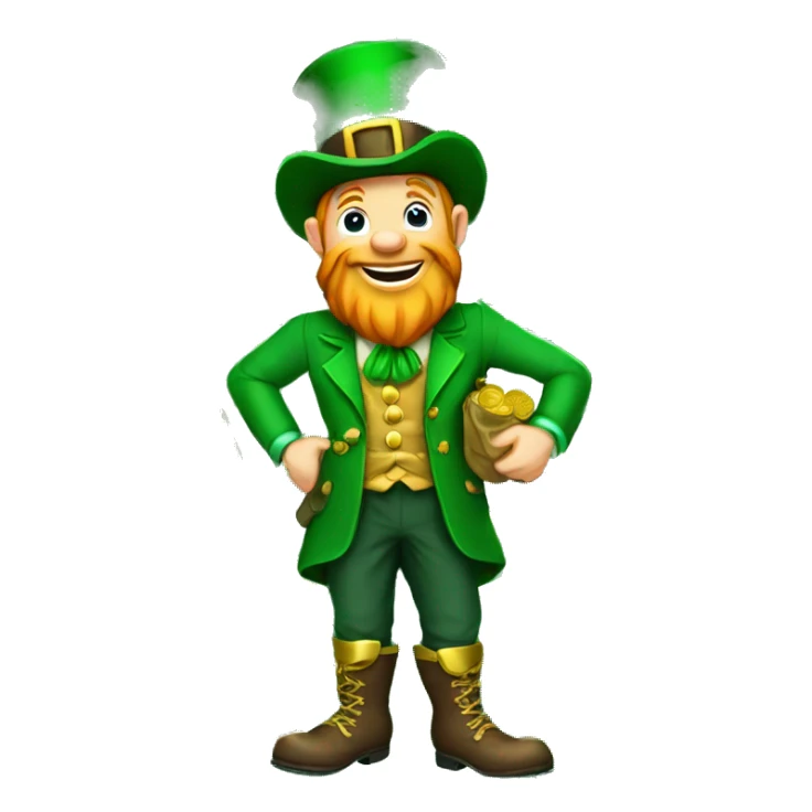 leprechaun with bag of money sticker