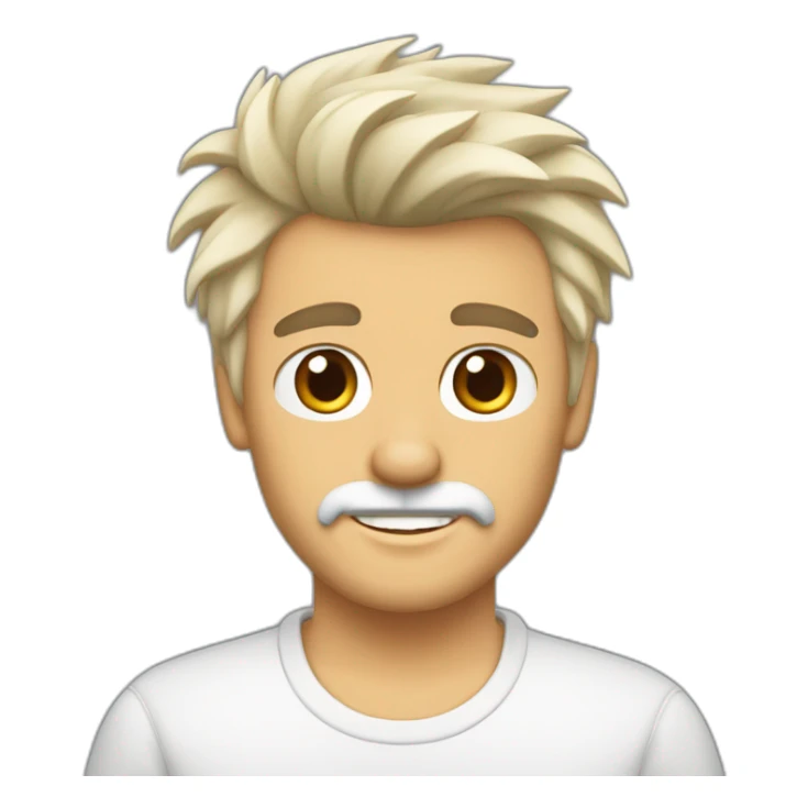 Hombre de pelo castaño de punta y westie sticker